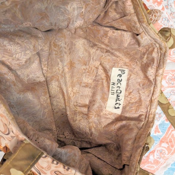 Peace Quilts Shoulder Tote Bag Tropical Fish and Floral Pattern - Picture 6 of 9